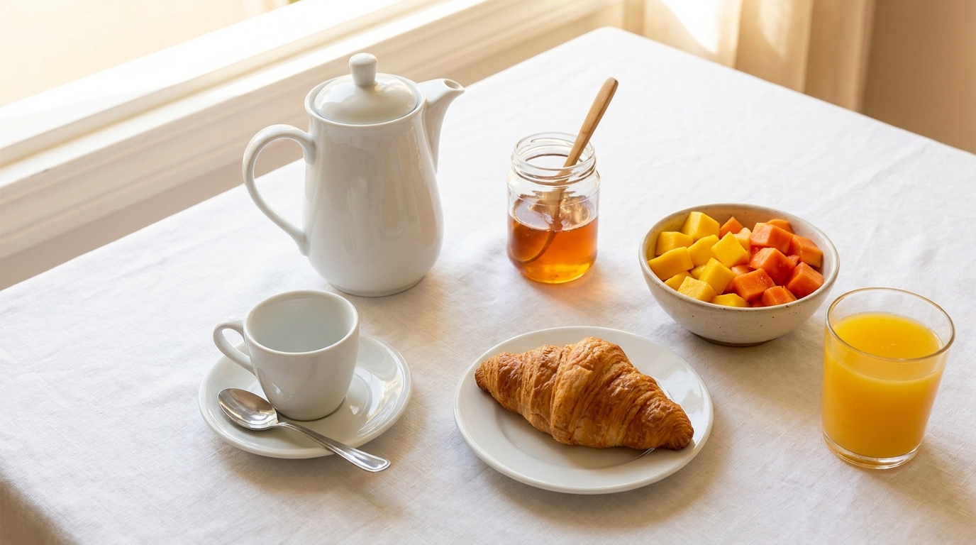 Continental breakfast spread